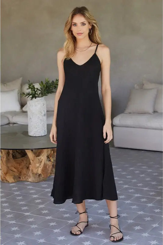 Italian Linen Maxi Slip Dress