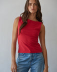 Allez Boat Neck Sleeveless Knit Top