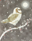 Starry Night Owl Small Boxed Holiday Cards
