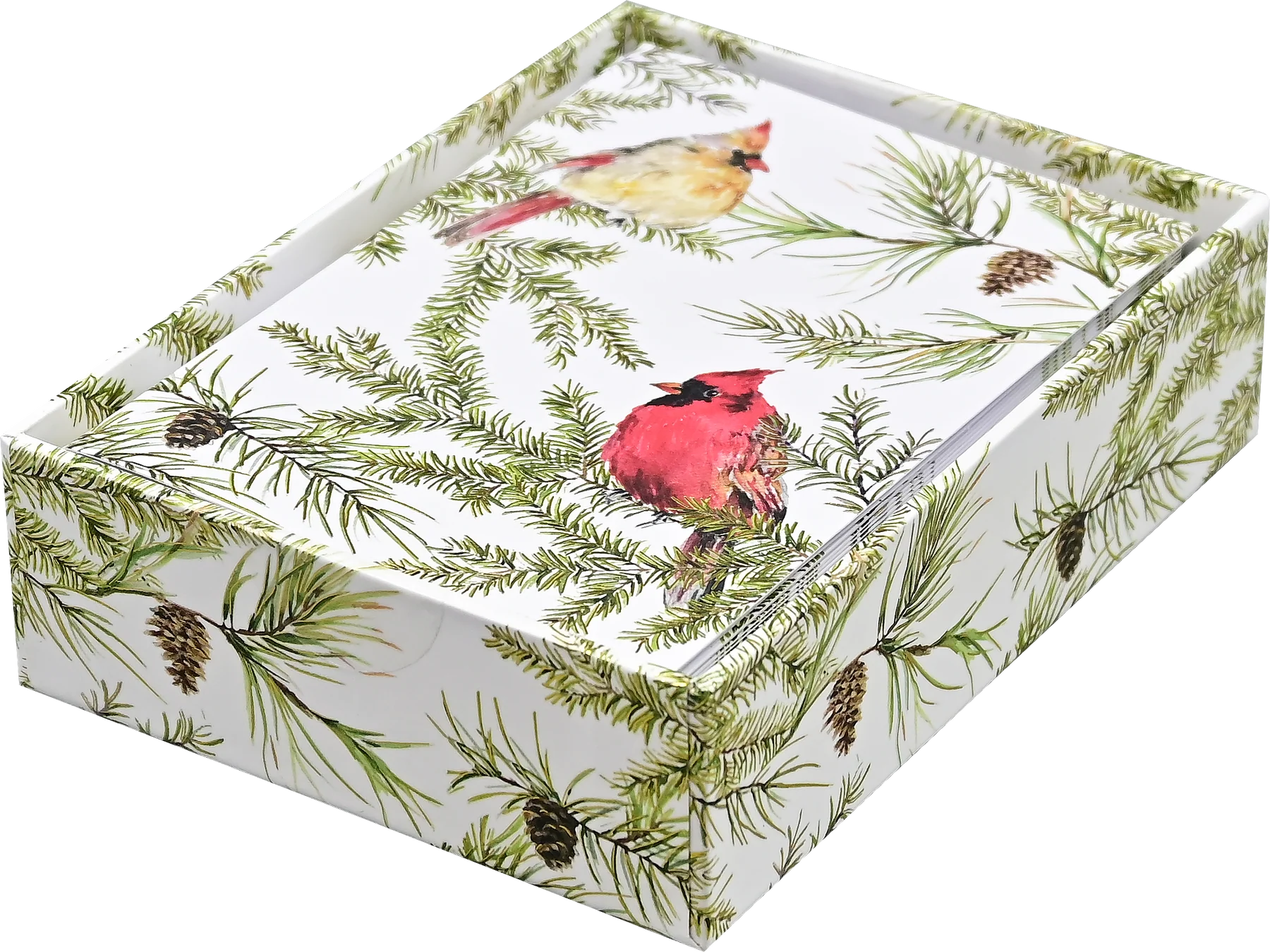 Cardinals in Evergreen Small Boxed Holiday Cards