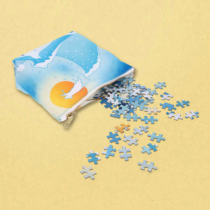 Portable Puzzle in a Canvas Pouch