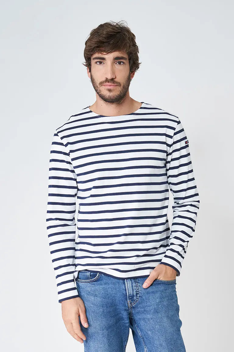Breton M's Long Sleeve Striped Crew Neck T-Shirt