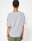 Frenchy W's Button Back Striped Tee