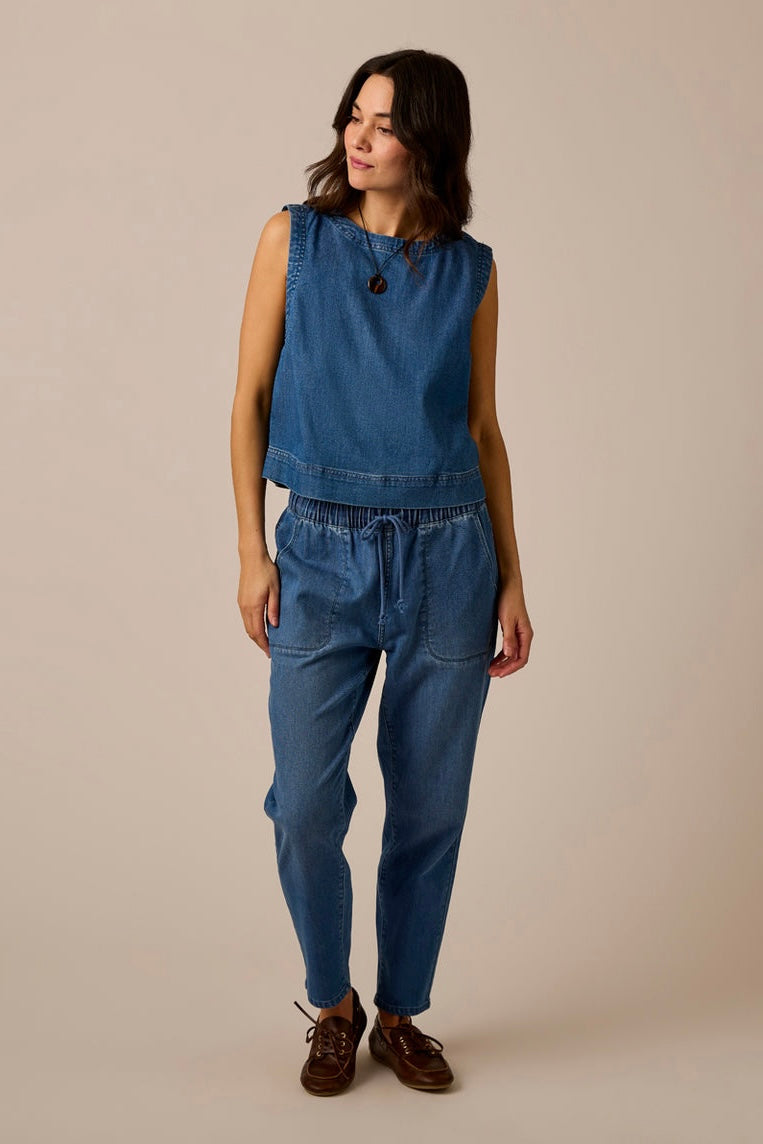 Zoe Lightweight Denim Pant-Magnolia