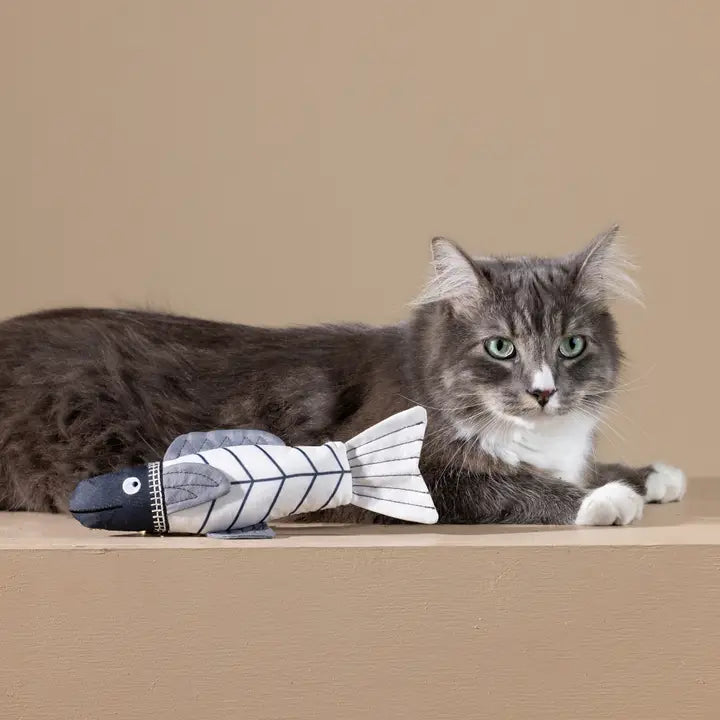 Something's Fishy Canvas Kicker Cat Toy