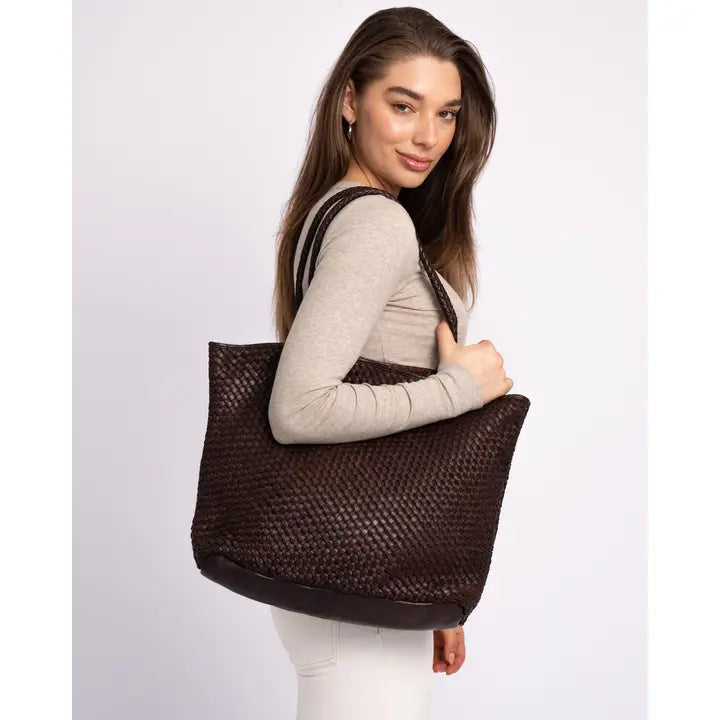 Taylor Woven Leather Tote Bag