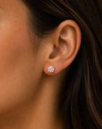 JK Round CZ Clear Gold Earrings