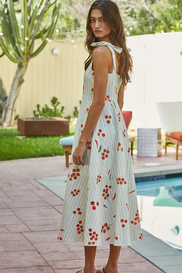 Eat Your Veggies! Cotton Striped Maxi Dress