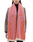 Super Soft Chunky Geometric LInes Fleece Scarf