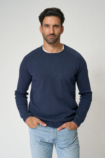 Navy Men's Cotton Crew Neck Sweater