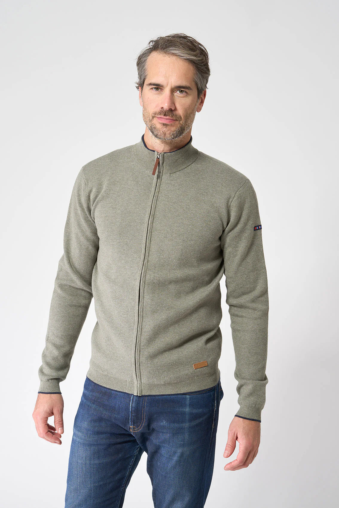 Batela Men's Cotton Full Zip Cardigan Sweater