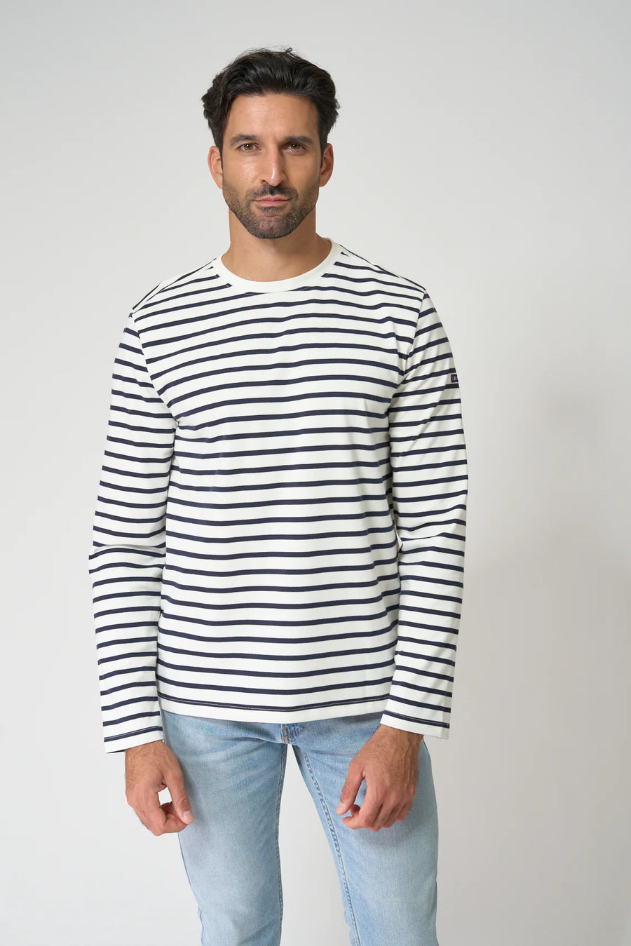 Breton M's Long Sleeve Striped Crew Neck T-Shirt
