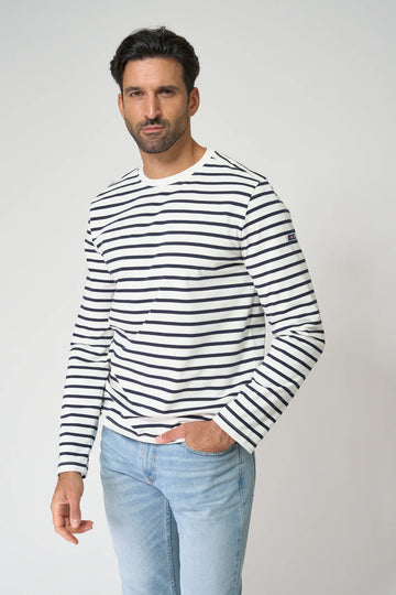 Breton M's Long Sleeve Striped Crew Neck T-Shirt