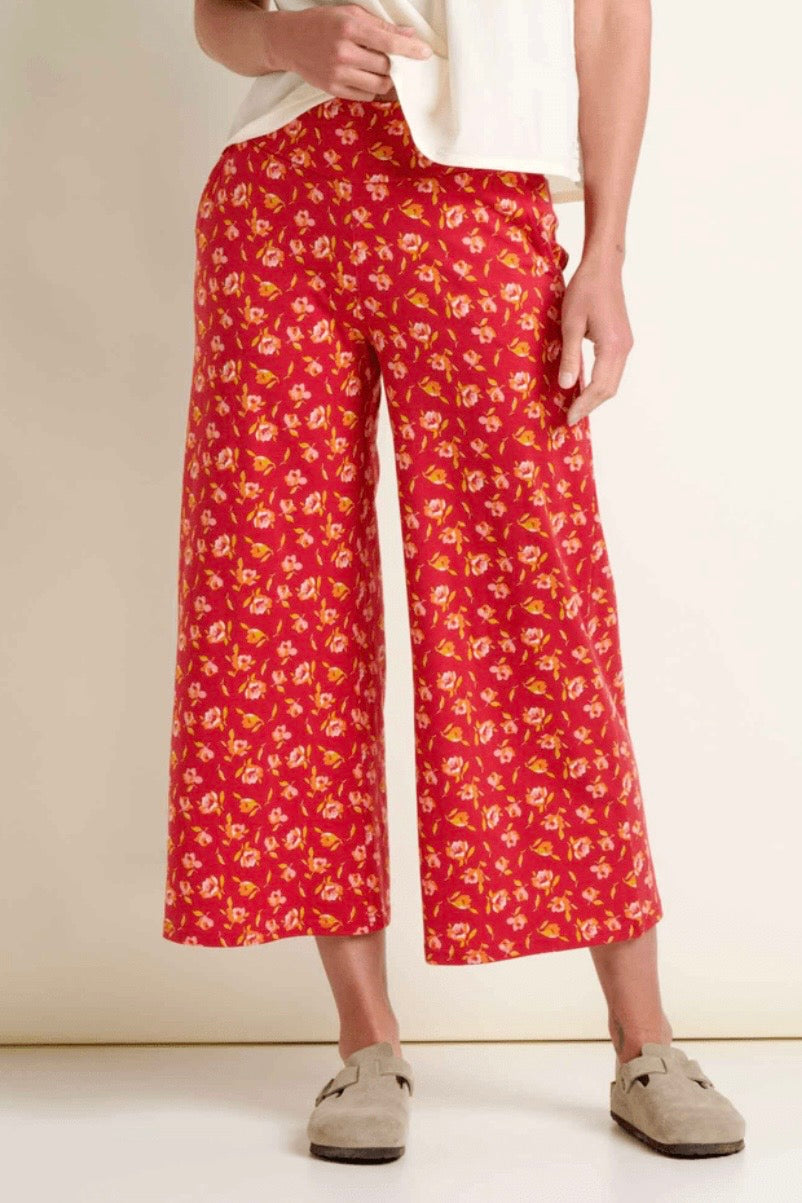 Chaka Wide Leg Pant: Crabapple Print