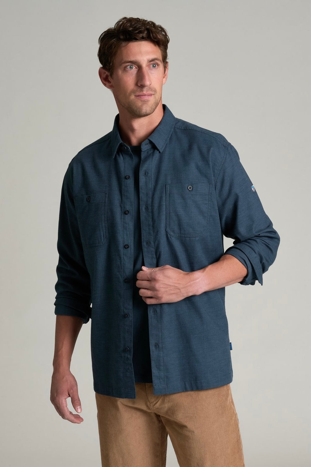 Kuhl Revolvr Long Sleeve Flannel Shirt- Mutiny Blue