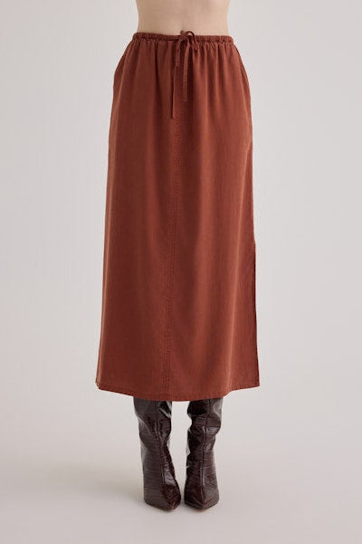 Bella Dahl Back Slit Skirt - Autumn Amber