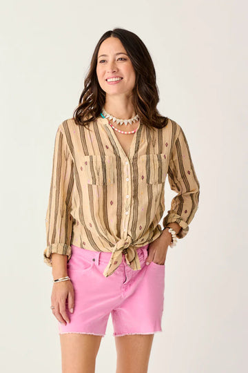 Dylan Gauze Tunic : Rum Stripe