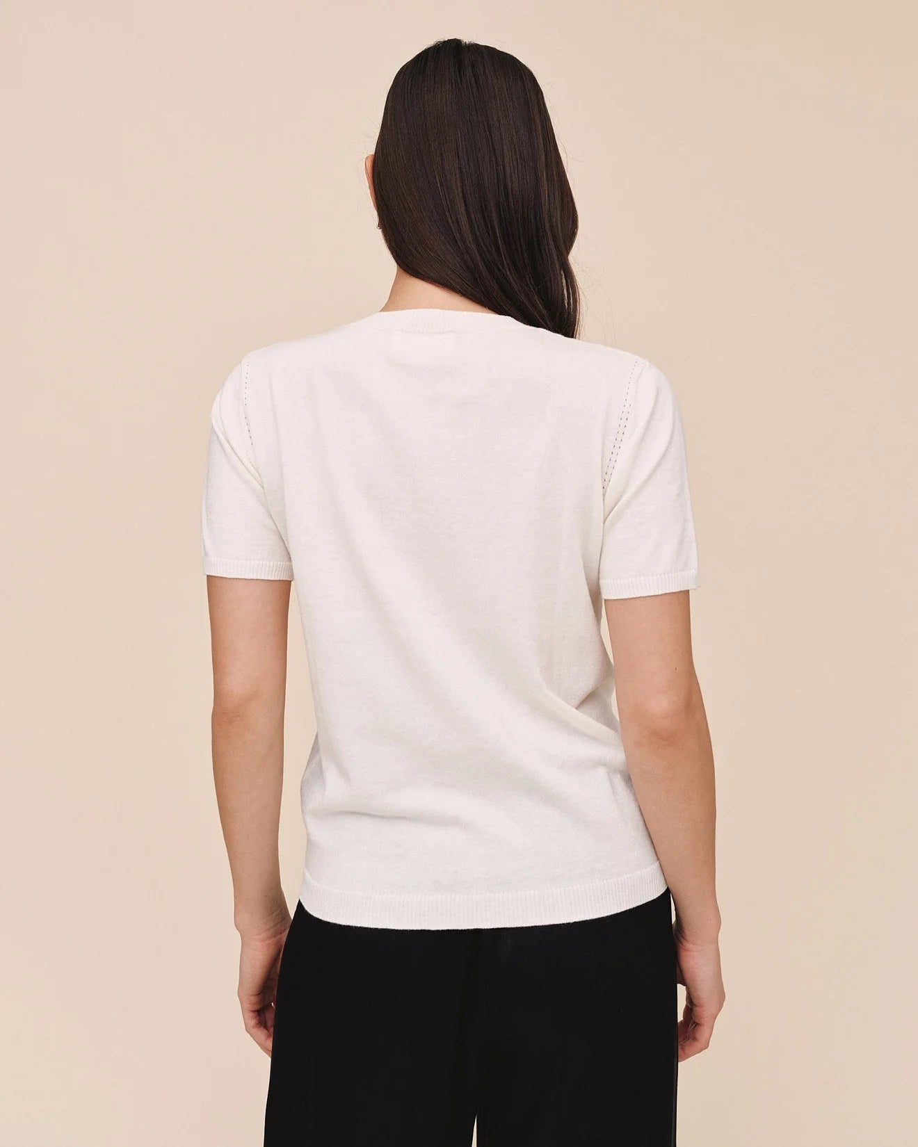 Bella Dahl Short Sleeve Crew Neck Cotton Cashmere Tee