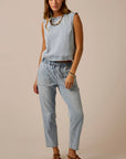 Zoe Lightweight Denim Pant-Savannah