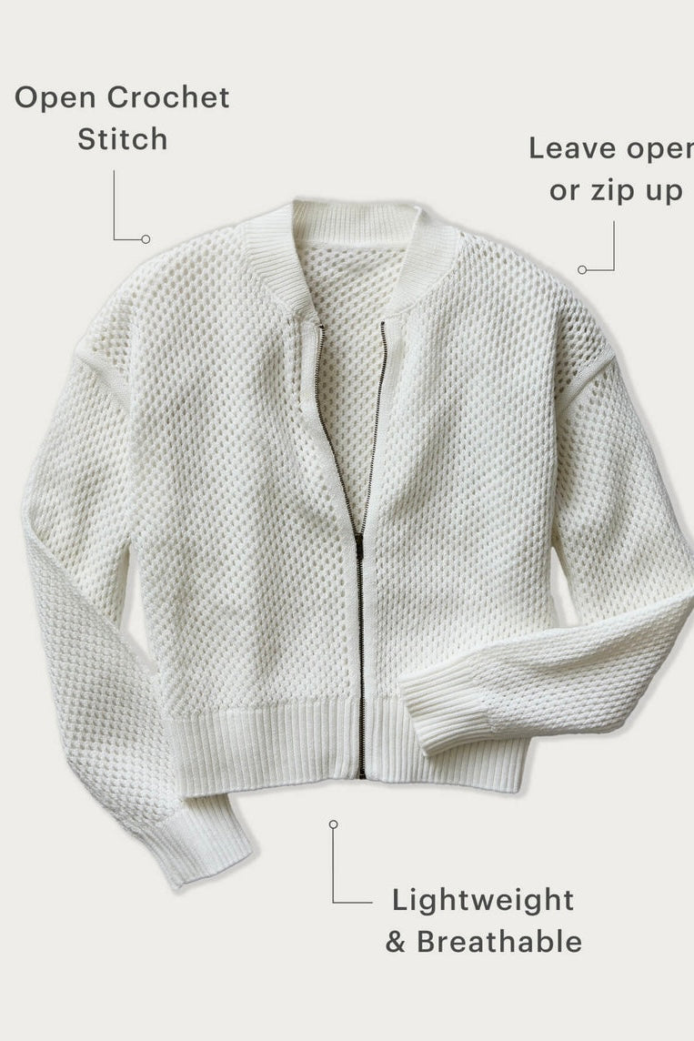 Presley Mesh Bomber Sweater