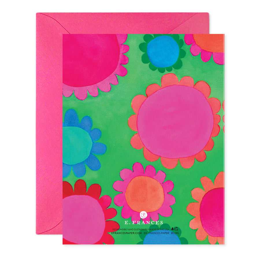 E. Frances Flower Power Colorful Birthday Greeting Card
