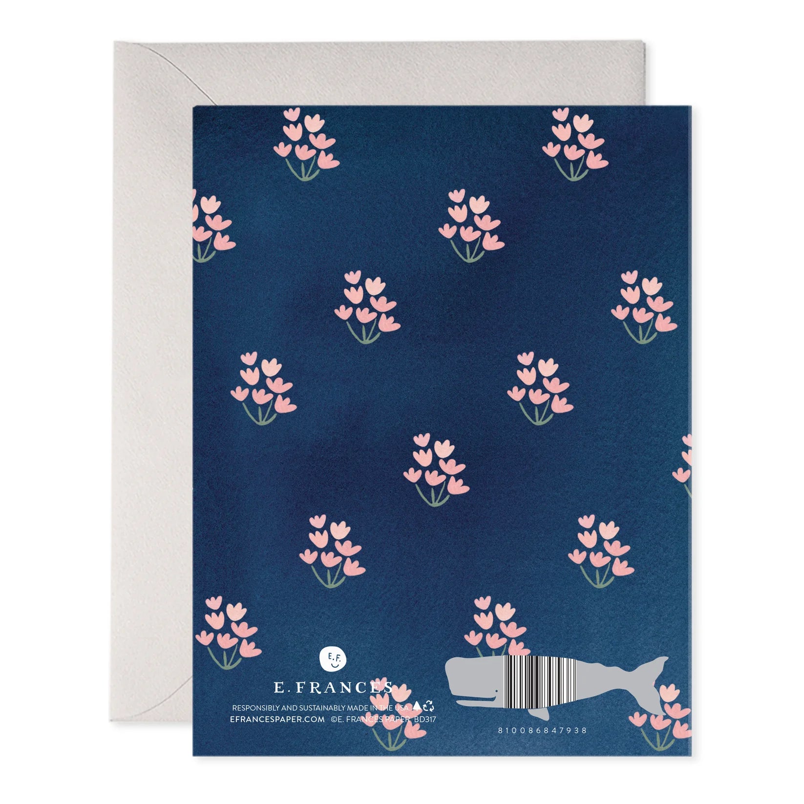 E.Frances Dainty Block Print Navy Birthday Greeting Card
