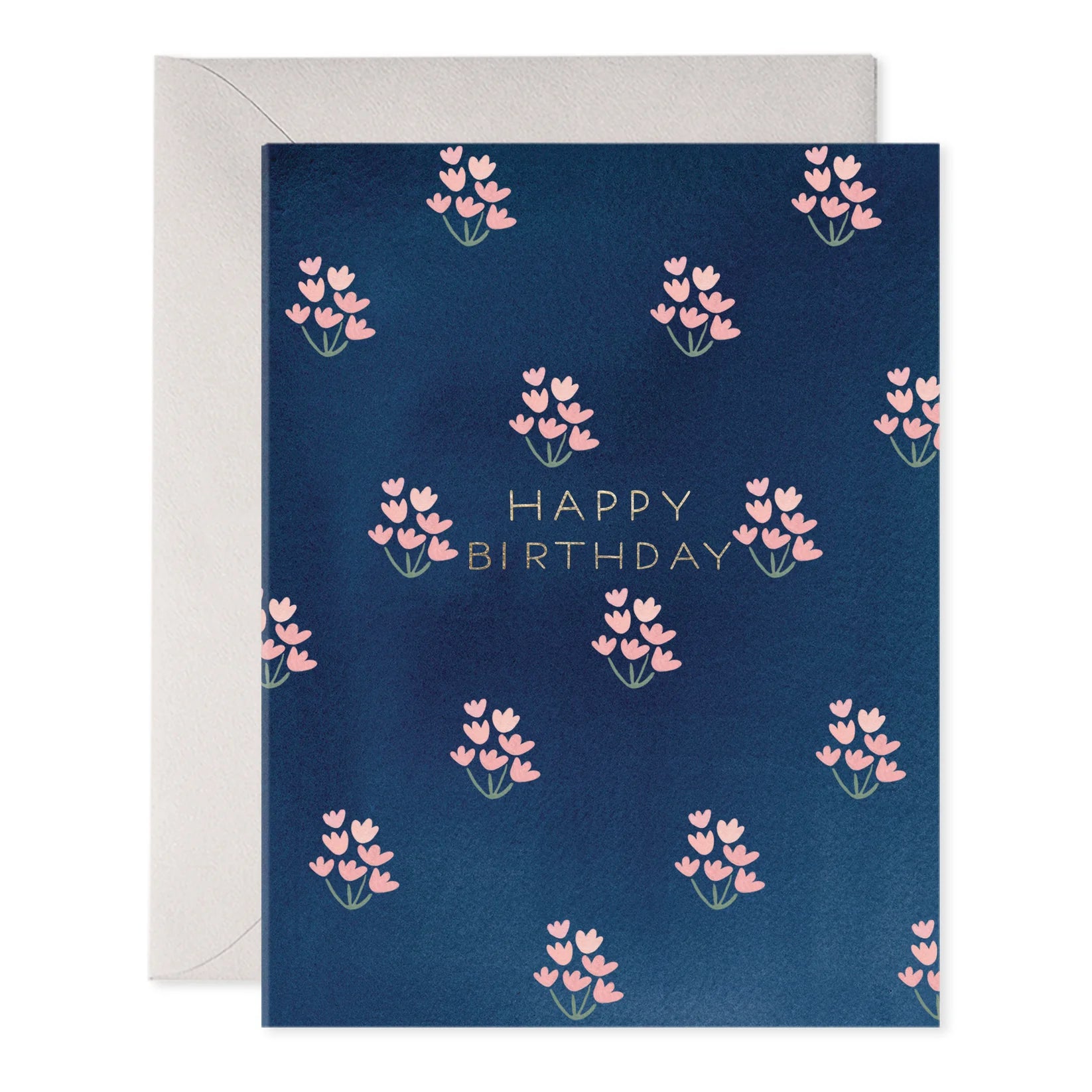 E.Frances Dainty Block Print Navy Birthday Greeting Card