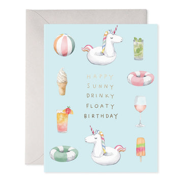E. Frances Pool Party Birthday Greeting Card