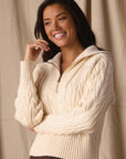 TNB W's Lola Everyday 1/4 Zip Sweater: Cream