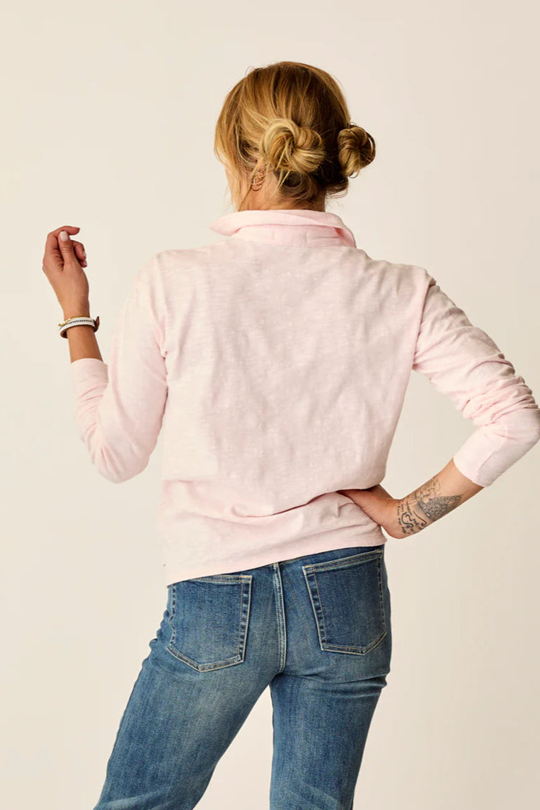 Carve Mara Slub Organic Cotton Polo Shirt: Pastel