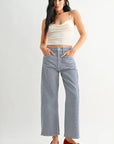Blue Gingham Barrel Twist Jeans