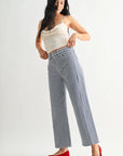 Blue Gingham Barrel Twist Jeans