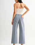 Blue Gingham Barrel Twist Jeans