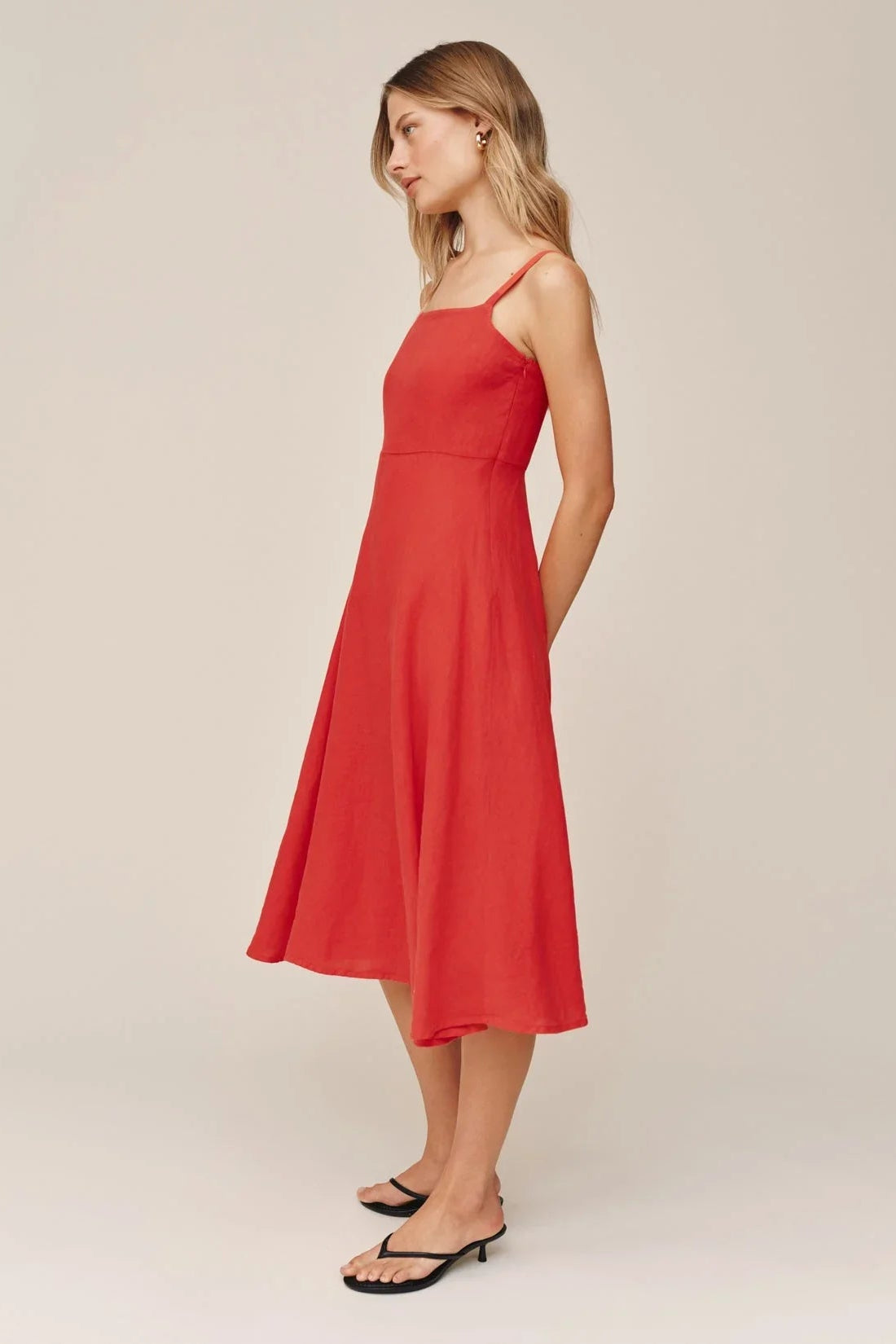 Bella Dahl Apron Midi Dress-Scarlet Sand