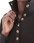 Grace Organic Cotton Henley Top: Black Bean