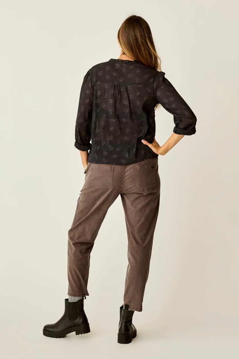 Zoe Twill Pant: Espresso