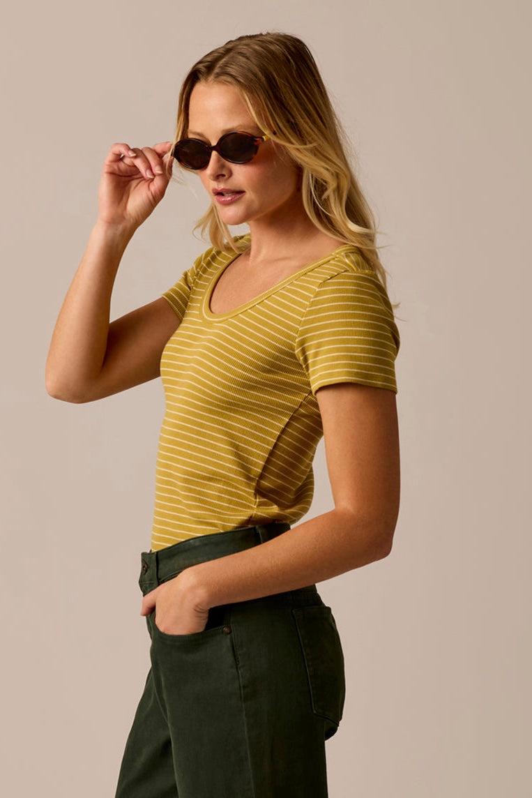 Carve Ever Tee-Gold Glow Stripe