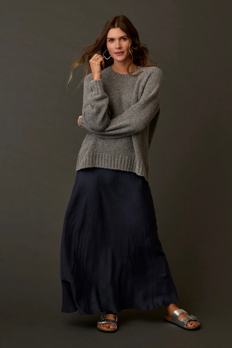 Tess Kindsilk Skirt: Washed Charcoal