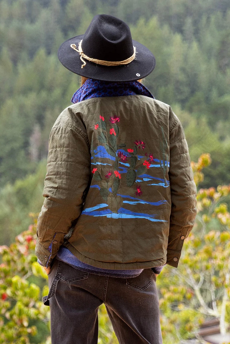 Marais Reversible Jacket: Fir/Capri Batik