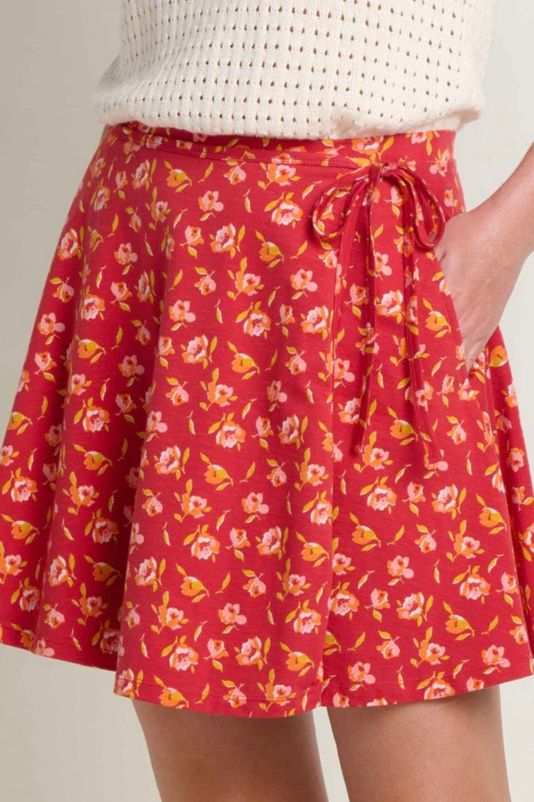 Freesia Wrap Skirt: Crabapple Print