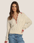 Charlotte Cable Button Cotton Sweater