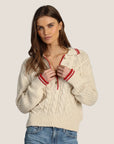 Charlotte Cable Button Cotton Sweater