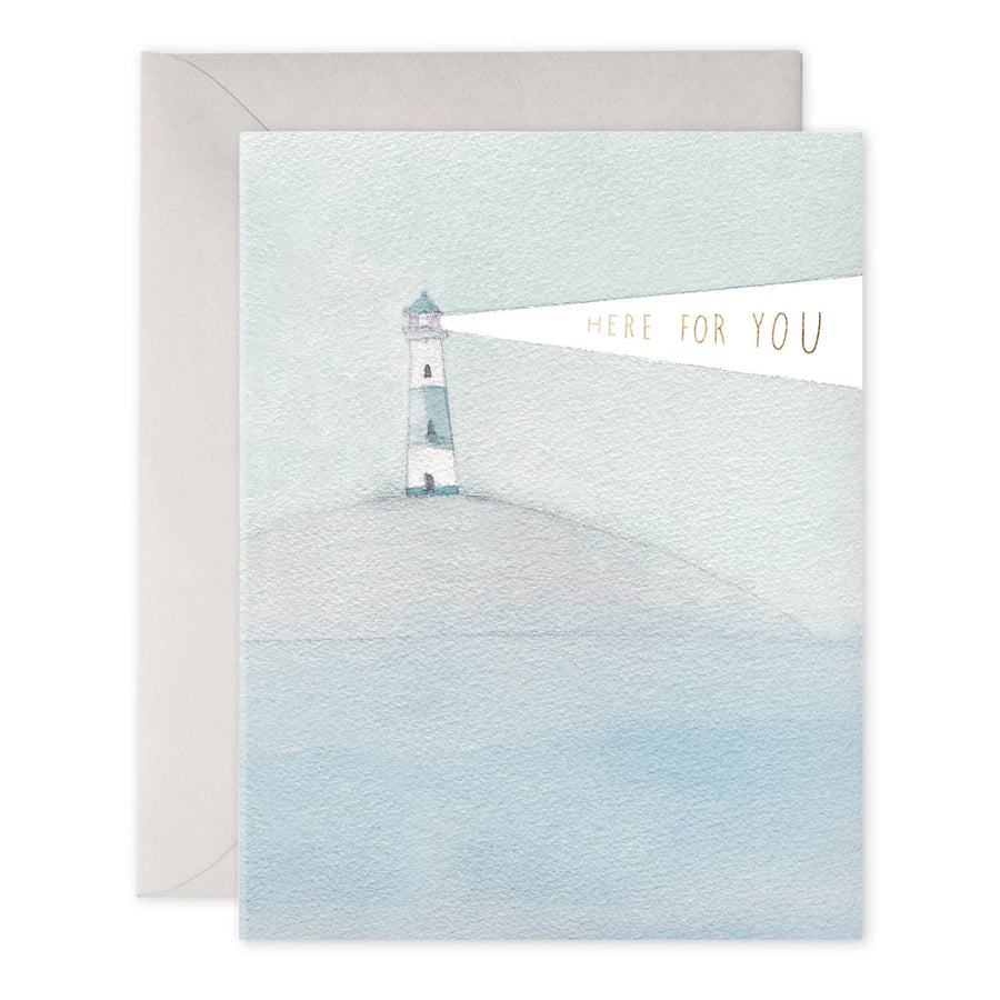 E. Frances Lighthouse Beacon Thinking of You Condolence Greeting Card