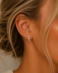 JK Mini Crawler White CZ Gold Earrings