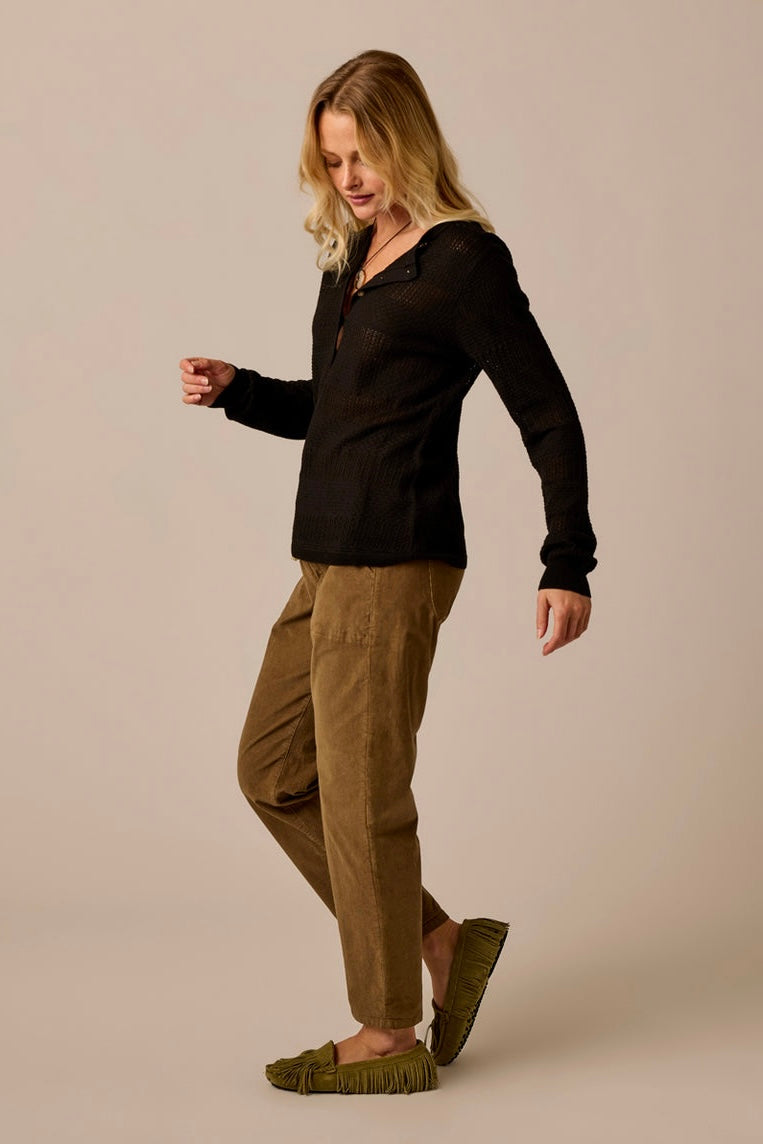 Zoe Buttercord Pant: Teak