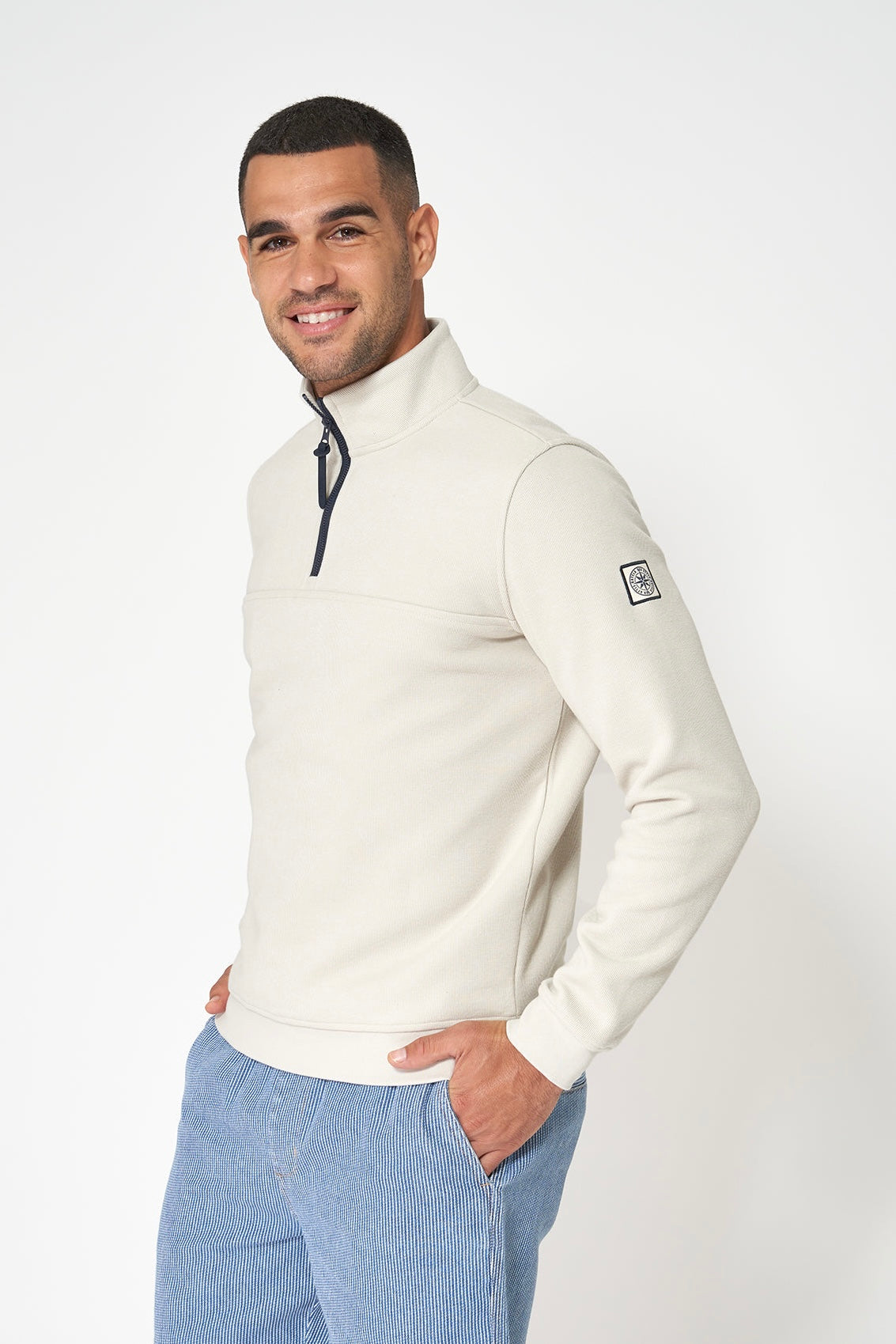 Batella M's Interlock 1/4 Zip Sweater