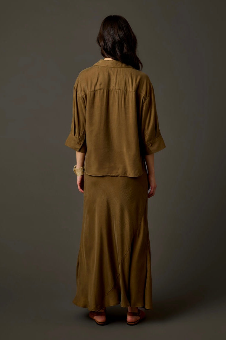 Tess Kindsilk Skirt: Teak