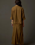 Tess Kindsilk Skirt: Teak