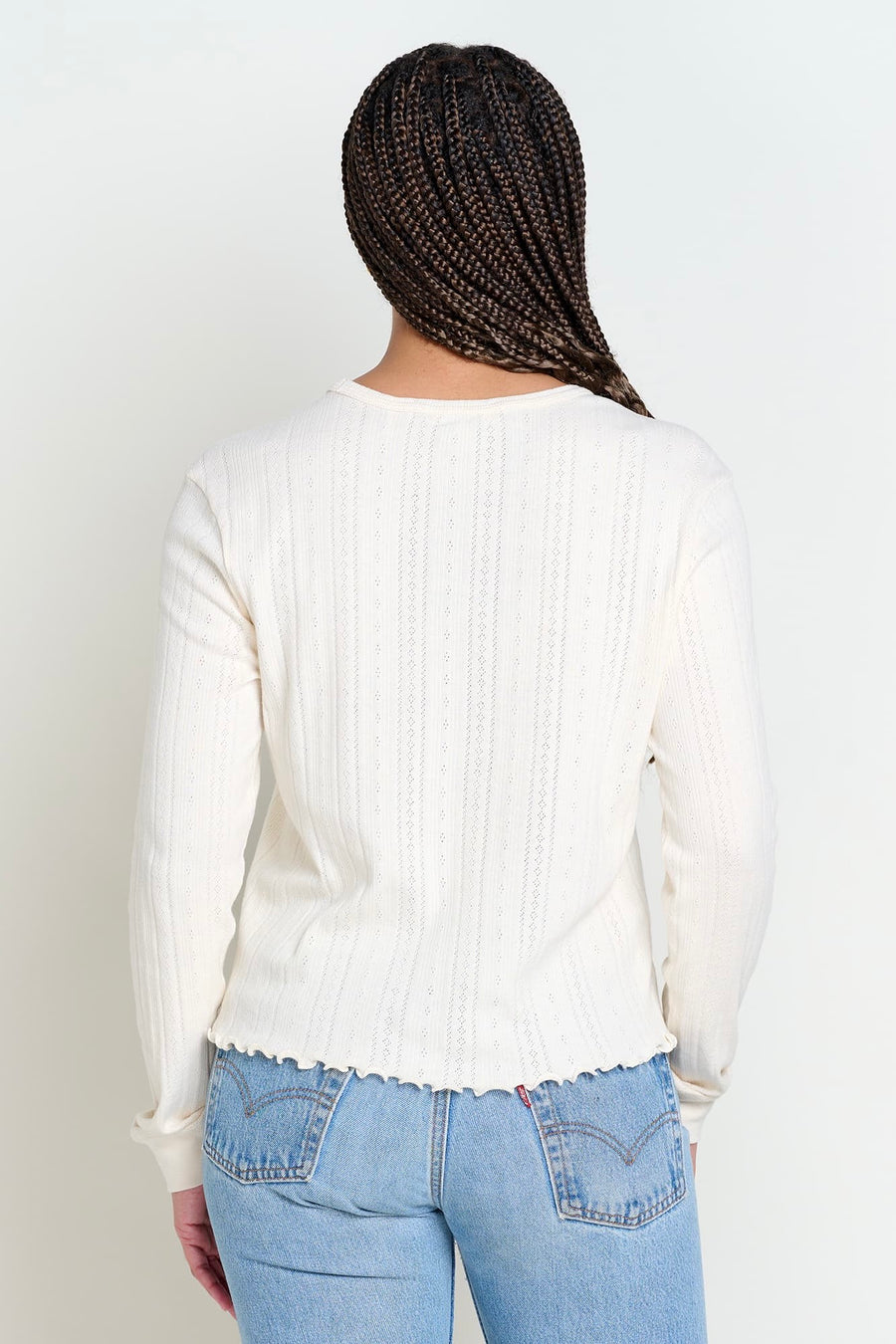 Foothill Pointelle Long Sleeve Crew T-Shirt