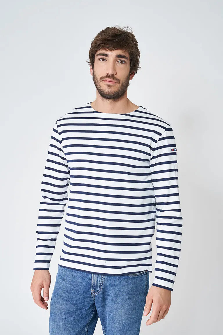 Breton M's Long Sleeve Striped Crew Neck T-Shirt